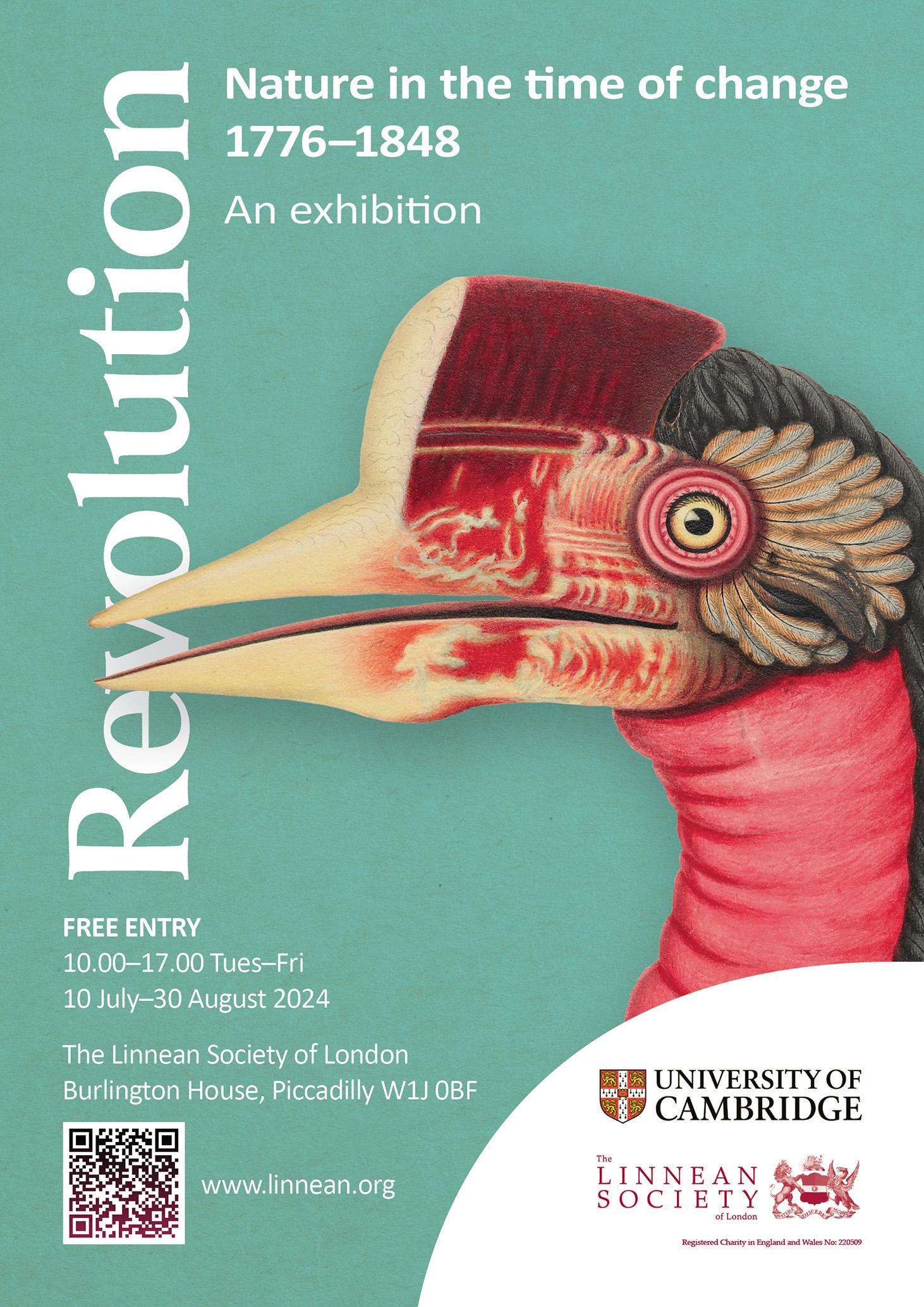 Exhibition at the Linnean Society of London until 30 August 2024 Exhibition poster for Revolution: Nature in a Time of Change, running at the Linnean Society of London until 30 August 2024