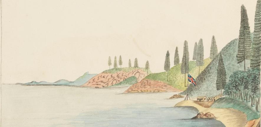 View of the West Side of Norfolk Island, From the Library of Aylmer Bourke Lambert, State Library of New South Wales